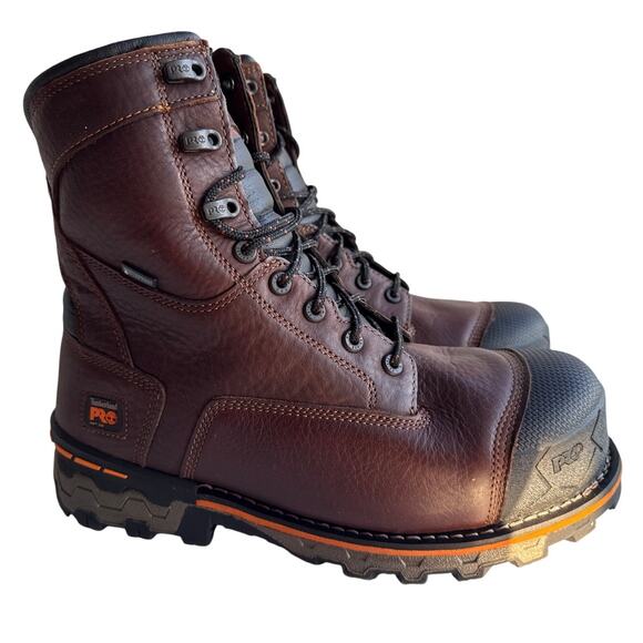 Timberland Pro Work Boots Boondock 8" Shaft Mens 12D Soft Toe Leather Insulated - Picture 1 of 10
